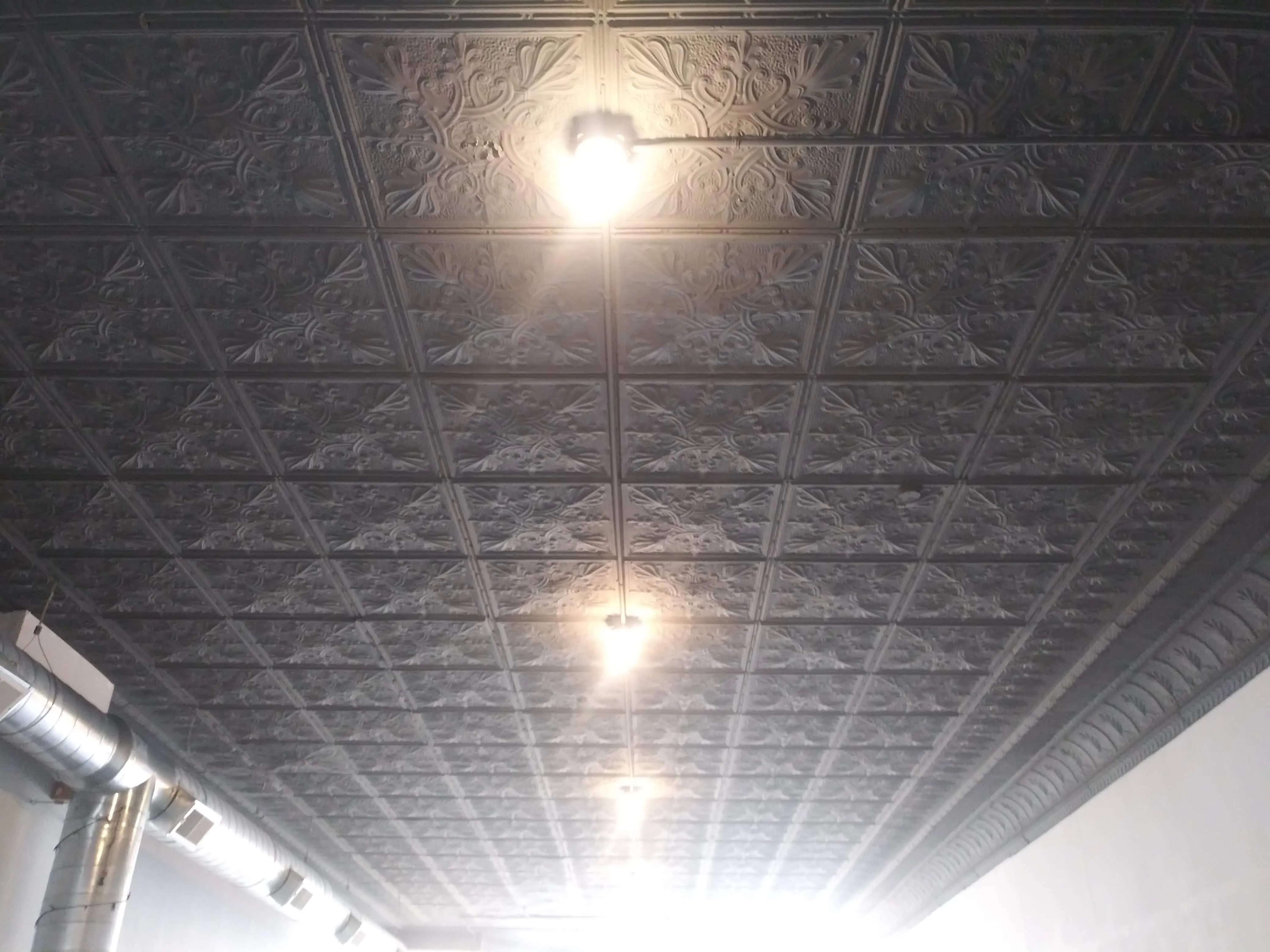 Tin ceiling after restoration