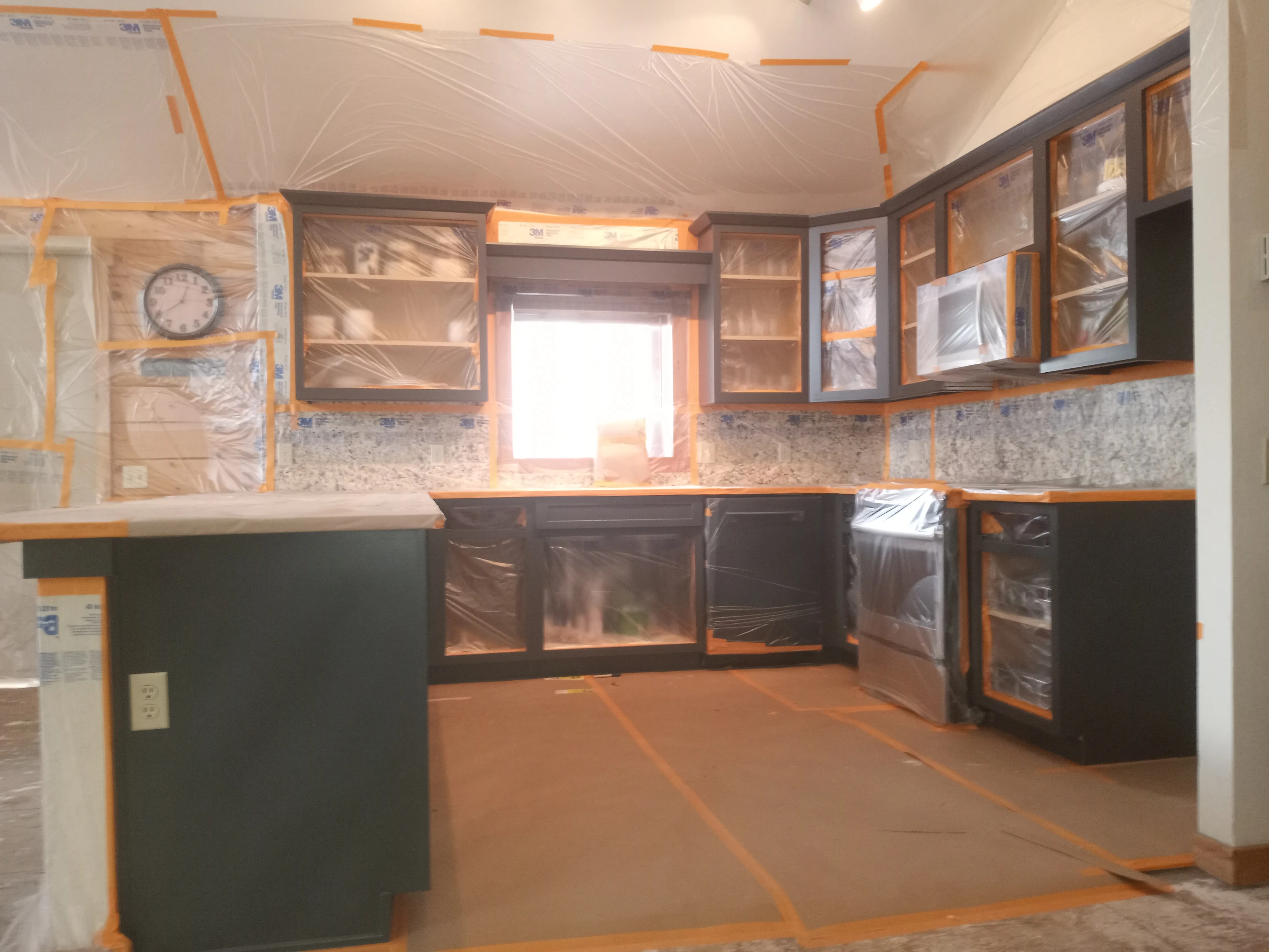 Cabinets during refinishing
