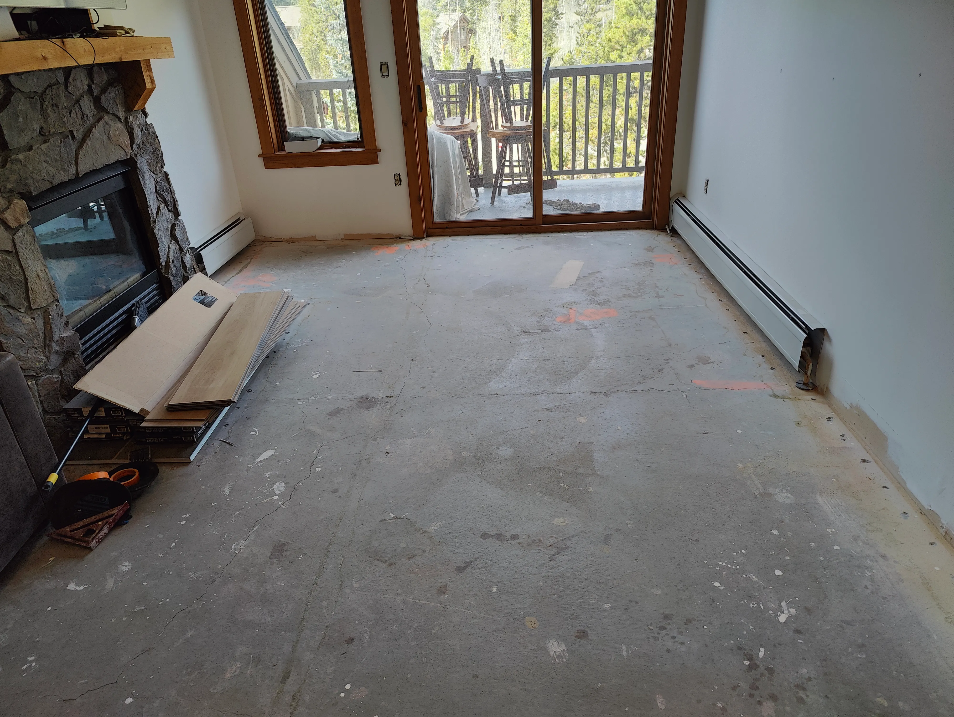 Flooring before installation